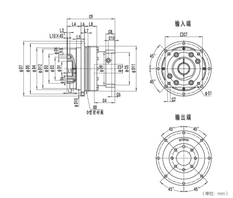 <b>ND064系列精密行星減速器型號(hào)大全及尺寸圖</b>