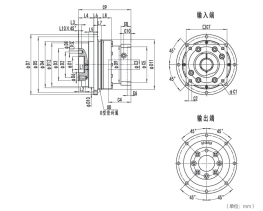 <b>ND090系列精密行星減速器型號(hào)及尺寸圖(下)</b>