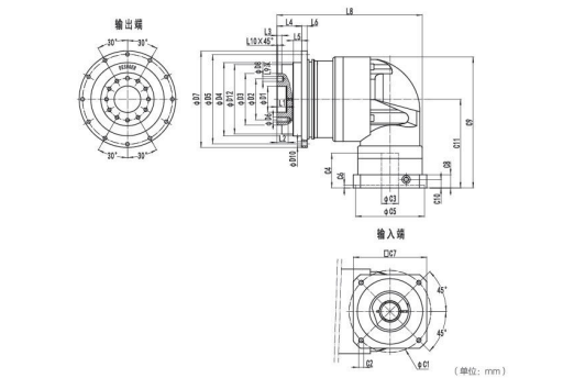 NDR200系列精密行星減速器尺寸與參數(shù)圖紙
