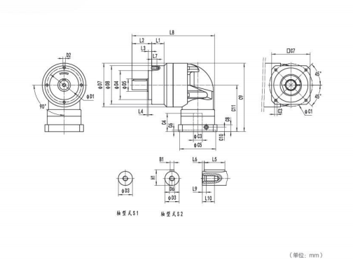  NER155系列精密行星減速器型號(hào)尺寸與圖紙