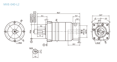MVE-040-L2系列精密行星減速器型號(hào)尺寸與圖紙